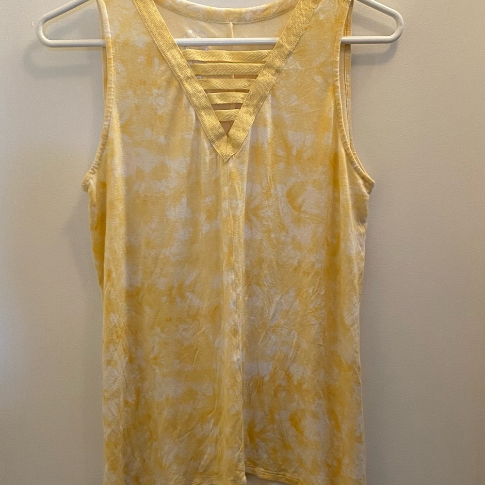 Yellow Tie-Dye Sleeveless Top